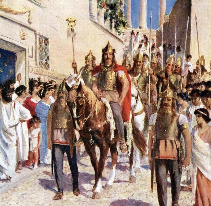 Аларих, король визиготов. Взял Рим в 410 году. Смотрите дальше, ещё парочка визиготских королей.