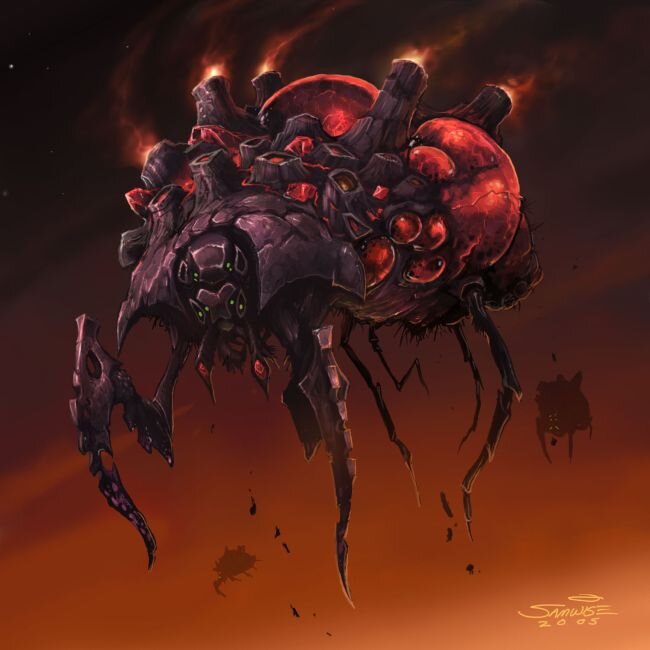 Юнит под названием "sporehost". Видимо, это летающий аналог роевика. Терраны и протоссы могут только порадоваться, что эта штука в итоге не попала в игру.