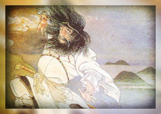 Идзанаки, сбегающий из страны Ёми