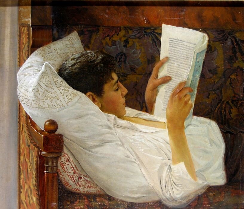 Иллюстрация: “Young Man Reading”, 1892 by Octavian Smigelschi