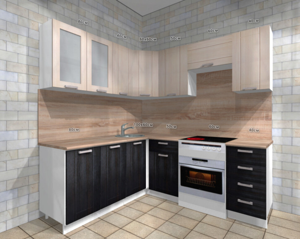 Кухня угловая 1.8х2.1 метра