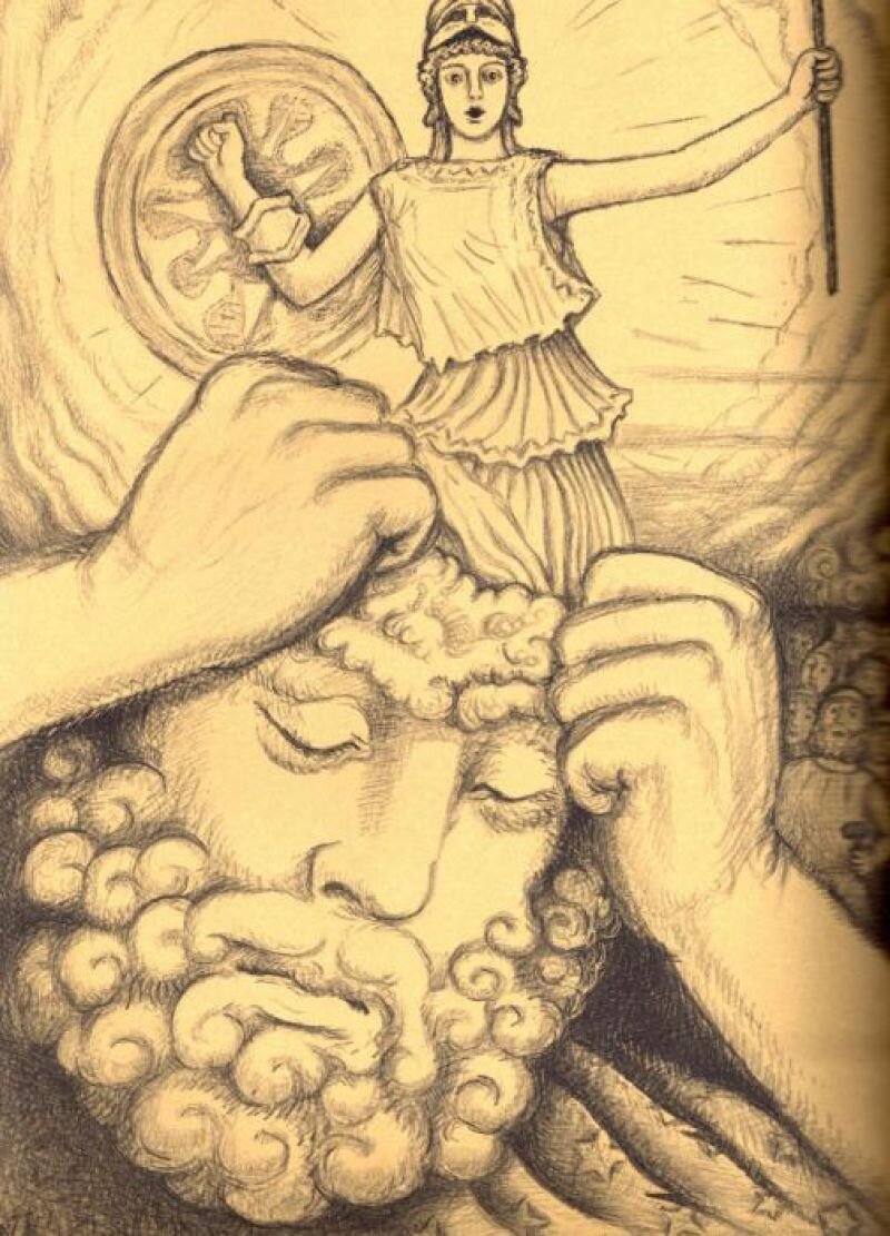 Очень схожий сюжет: Рождение Афины из головы Зевса)) (Иллюстрация из открытых источников)