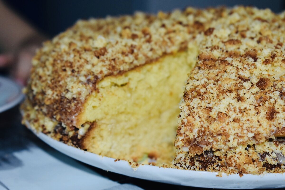 Пирог из муки яиц и банана