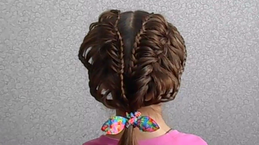 Плетение ажурной косички на длинные волосы. Braided hairstyle — Video