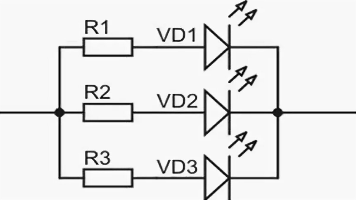 Резистор для светодиода 3.3 вольта. Резистор параллельно диоду. Два диода параллельно. Схемы с диодом с параллельными резисторами. Сопротивление диода в обратном направлении