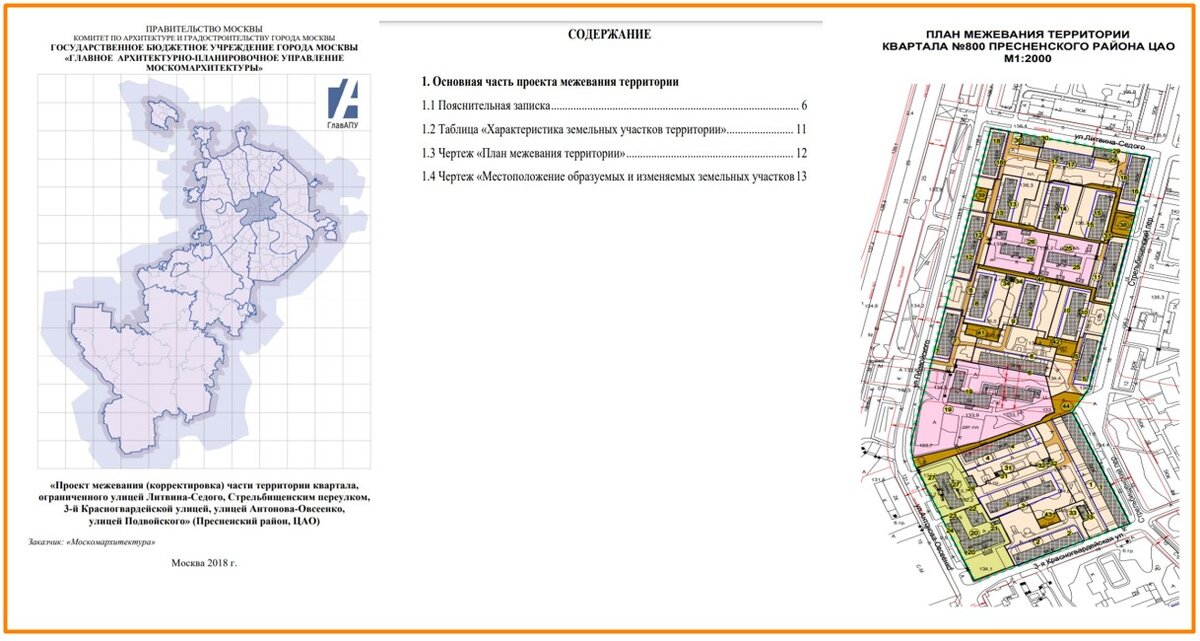 Проект межевания территории (выдержка)