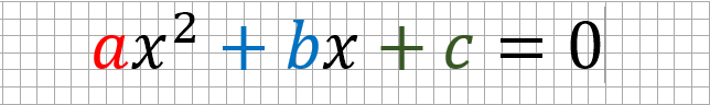 Общий вид квадратного уравнения