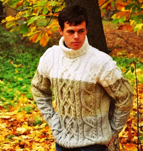 Узор араны прекрасно смотрятся на свитерах и мужских джемперах. Вяжется он довольно не сложно.Если араны разбавить с другим узором может получиться прекрасная композиция.