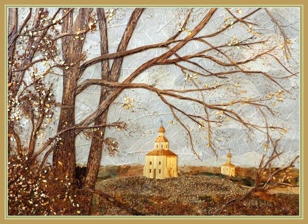 Суздальский пейзаж. Флористическая живопись. Работа автора.
