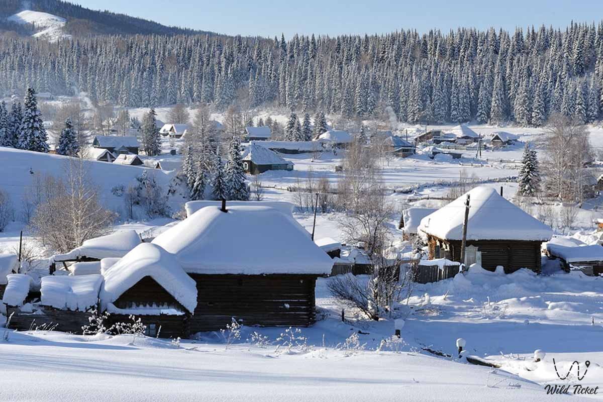 Сибирь снег Хутор