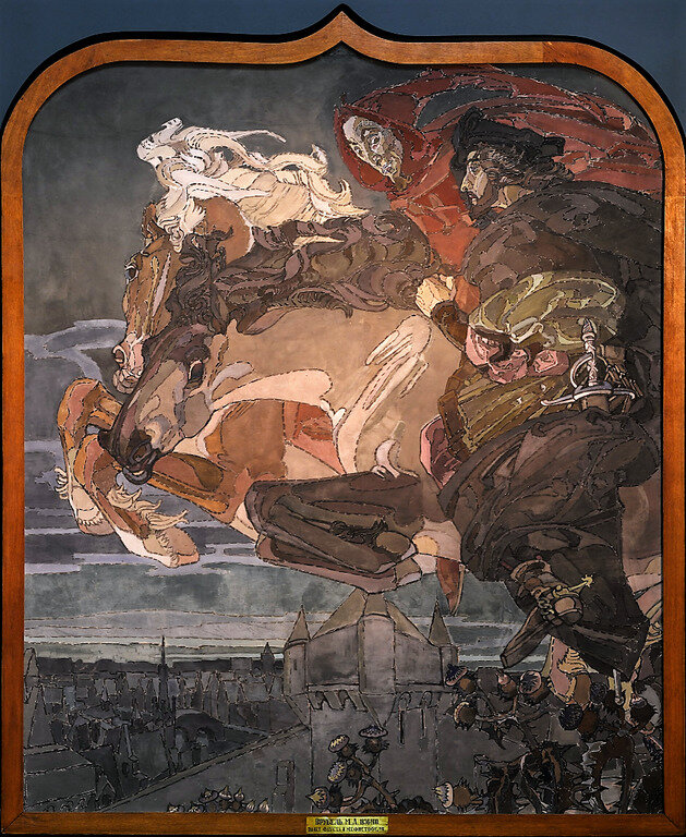 Врубель М.А., «Полет Фауста и Мефистофеля», 1896, холст, масло, 290 x 240 см, ГТГ, Москва