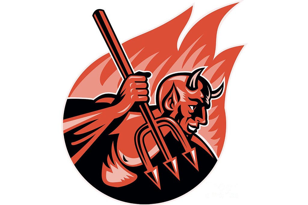 Вилка похожа на трезубец дьявола.