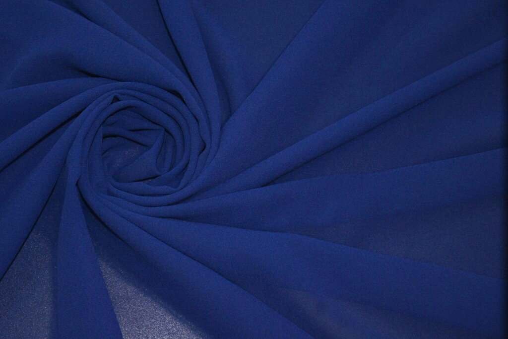 Шифон шелковый васильковый стрейч 