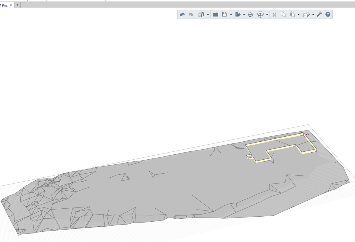 Вид программы с контурами здания
