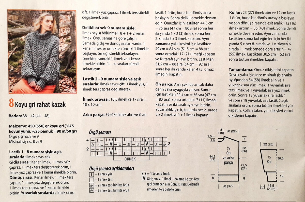 Схема свитера. Diana 1/2022.