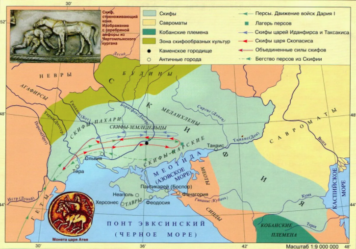 Карта расселения скифских племён