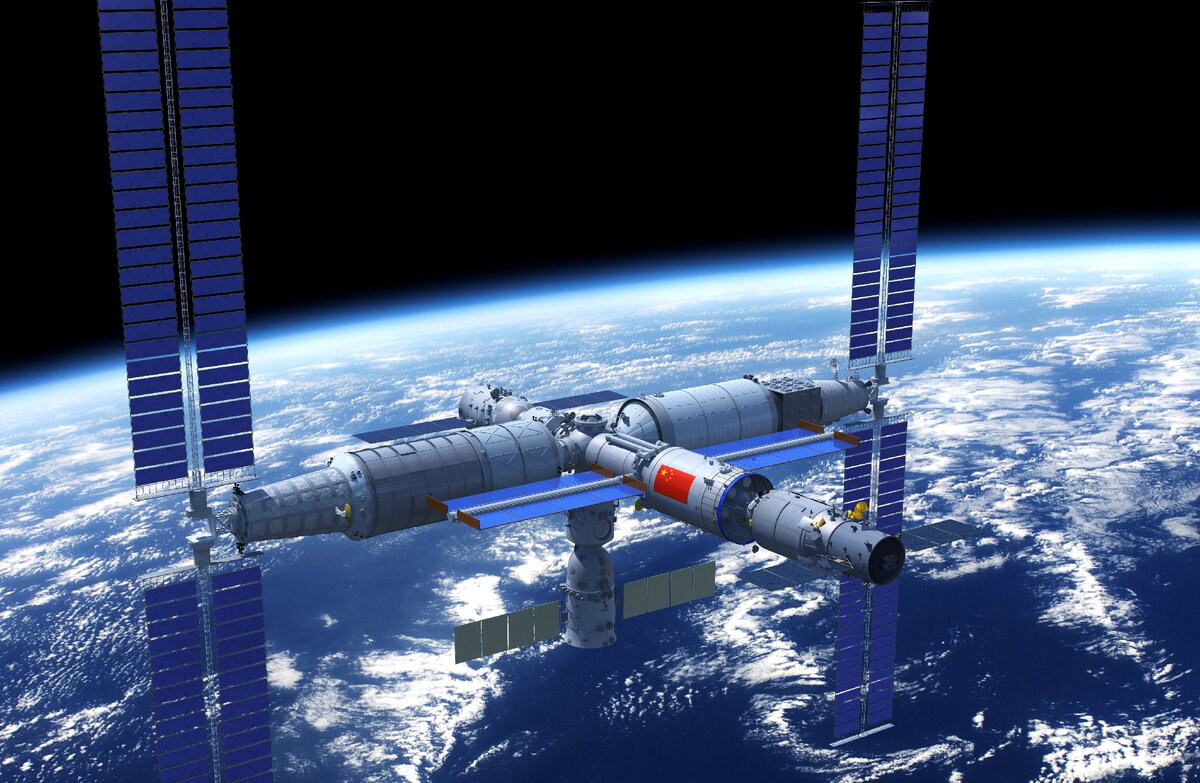 Китайская суверенная орбитальная космическая станция Тяньгун-1.