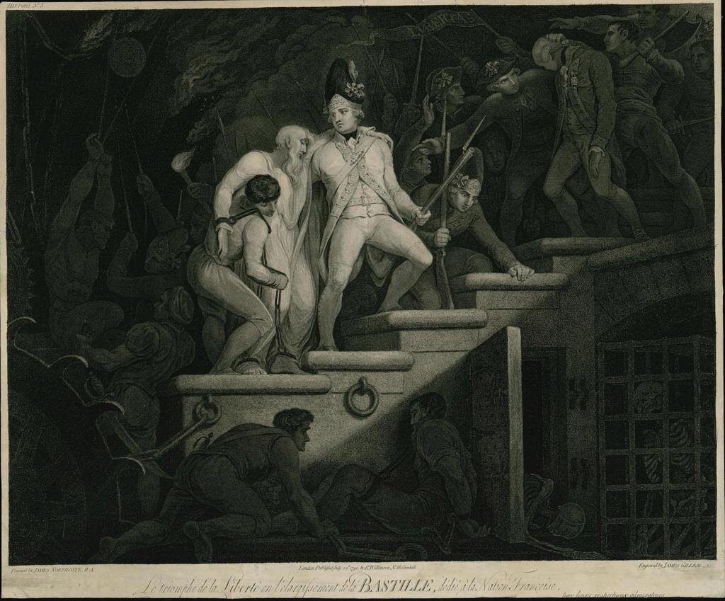 Гилрей, Джеймс. 1756/57-1815
Народ освобождает узников из подземелий Бастилии
Великобритания, 1790 г.
