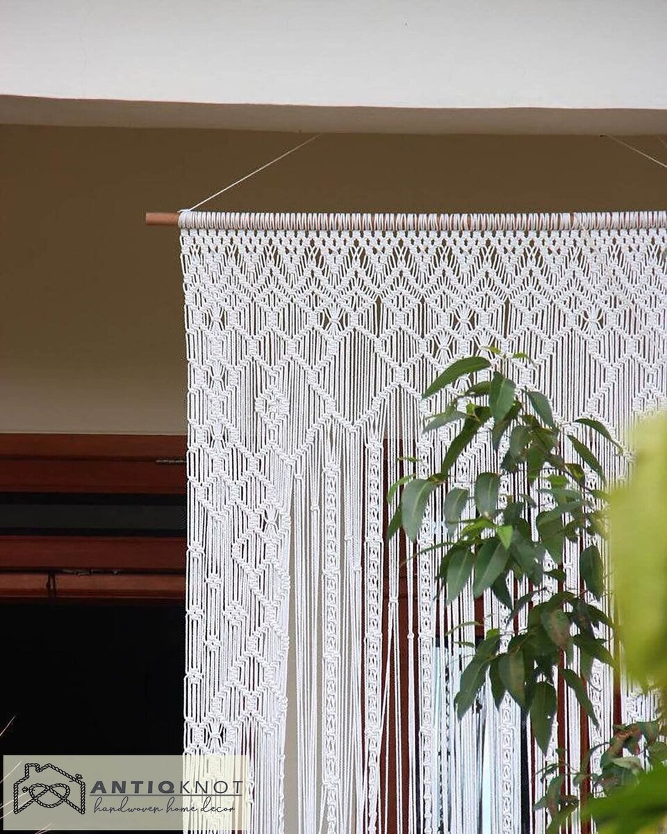    Штора макраме, Antiqknots, Etsy.com