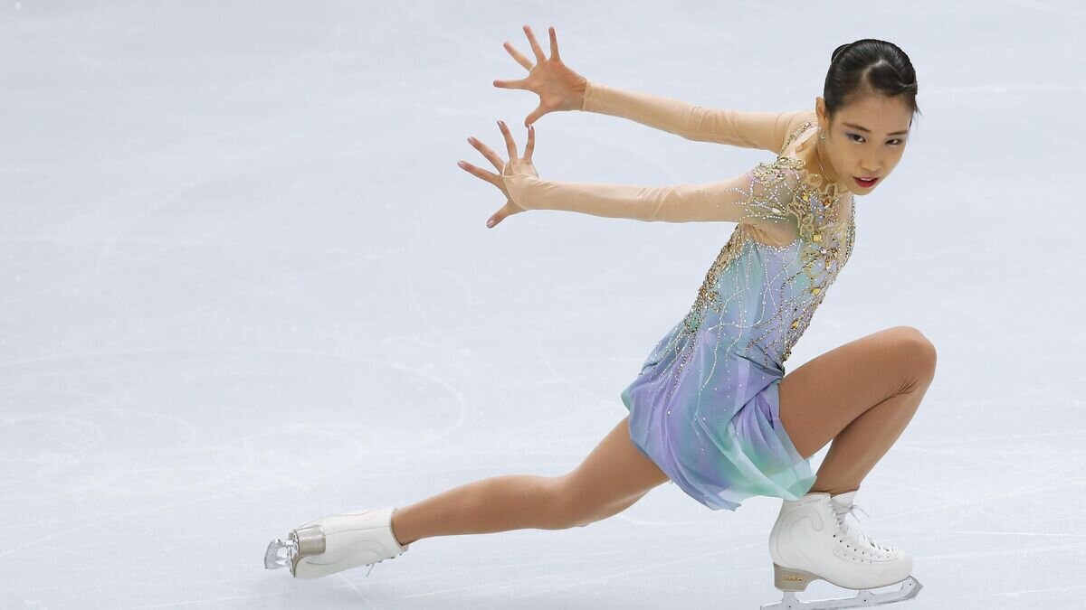    Маи Михара (Япония) выступает с произвольной программой женского одиночного катания в третьем этапе серии Гран-при "Gran Premio d'Italia" сезона 2021-2022 в Турине© РИА Новости / Ольга Бенар