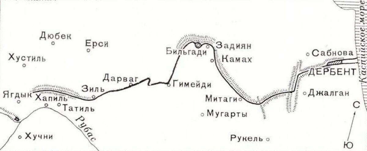 Крепость дербента карта