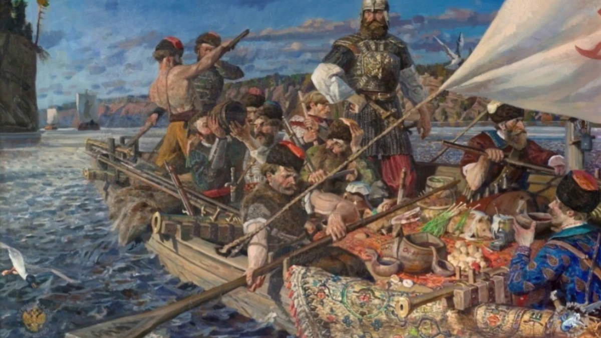 Ермак с казаками в Сибири