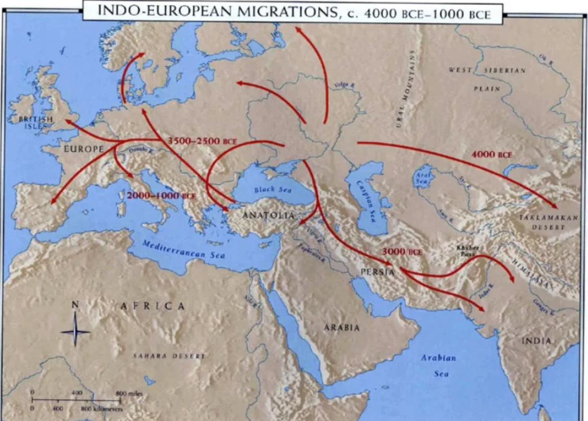 Миграция индоевропейцев карта