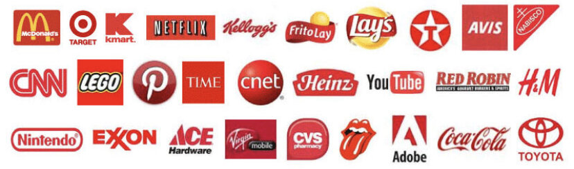 Примеры логотипов компаний с красным цветом