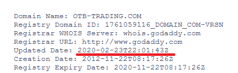 Речь  сегодня пойдёт об очередном брокере мошеннике, который создан на пустом  месте. Появился он в 2009 году. Но мы решили сразу же эту дату  перепроверить, чтоб точно удостовериться, что всё чинно и благородно. А  вот и нет, и тут нас ждал сюрприз, оказывается, что с возрастом они так  же приврали. Поэтому это свежеиспечённая компания мошенников!  Соответственно и отзывы о брокере OTB-trading, имеют  довольно печальную картину. Сайт прост в исполнении, скорее всего  сделали наспех. Такой сайт долго не будет существовать,  пару месяцев,  может ещё меньше.  Информация выдуманная этими жуликами. Вся их  деятельность противозаконная, они не имеют никакого права присваивать  деньги клиентов. Вся их компания шифруется, прячется под чужими именами и  фамилиями. Обман вас будет преследовать постоянно, пока вы  сотрудничаете с этой компанией. 


