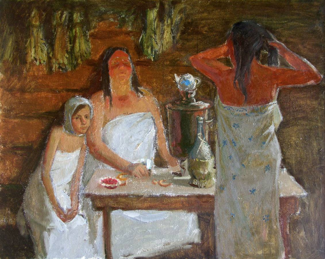 "После бани". Этюд Ольги Журовой.