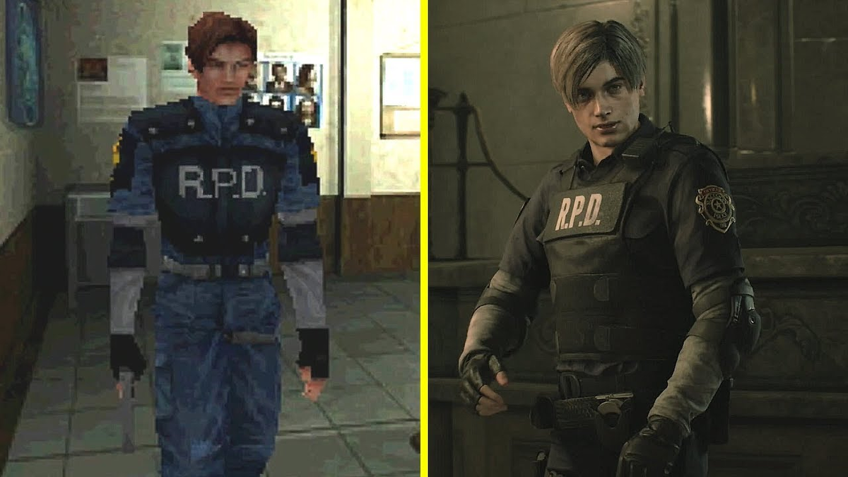 Резидент ивел 2 огнемет. Резидент эвил 2 оригинал и ремейк. Resident Evil 2 vs Resident Evil 2 Remake
