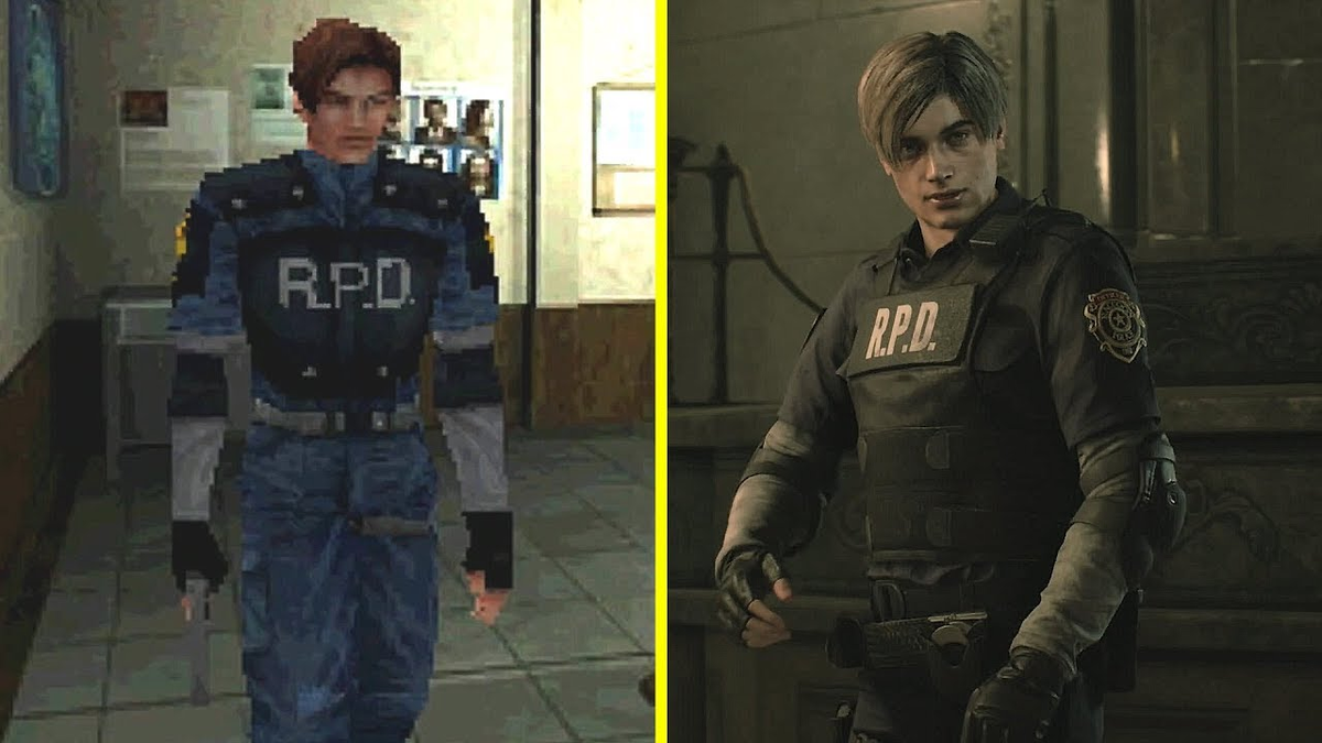 Resident evil 2 комбинации статуй. Резидент эвил 2 оригинал и ремейк. Resident Evil 2 vs Resident Evil 2 Remake.