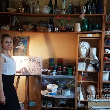 Наталья Хна на мастер-классе по созданию гипсового панно