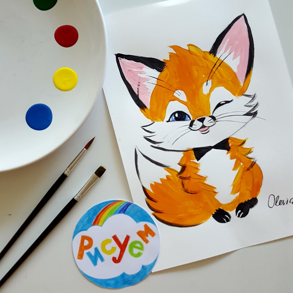 как нарисовать лисичку по шагам