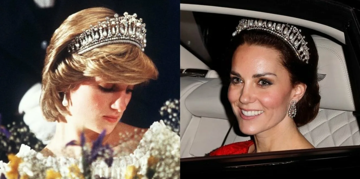 Принцесса Диана и Кейт Миддлтон в тиаре "Узелки любви"