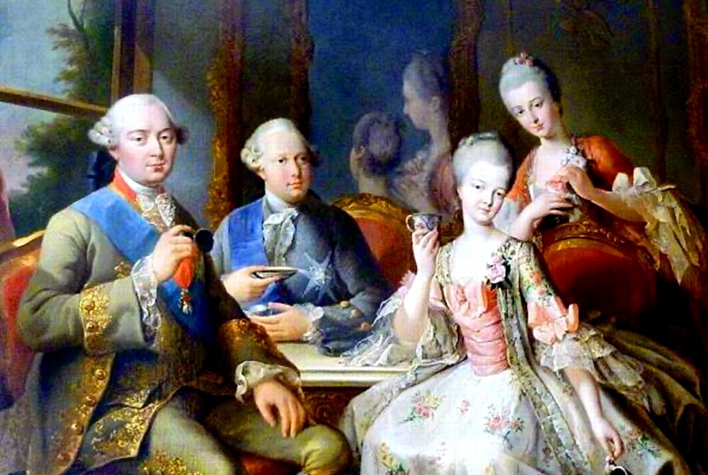 Людовик XVI и Мария-Антуанетта за чашкой шоколада. С картины художника. Из открытых источников
