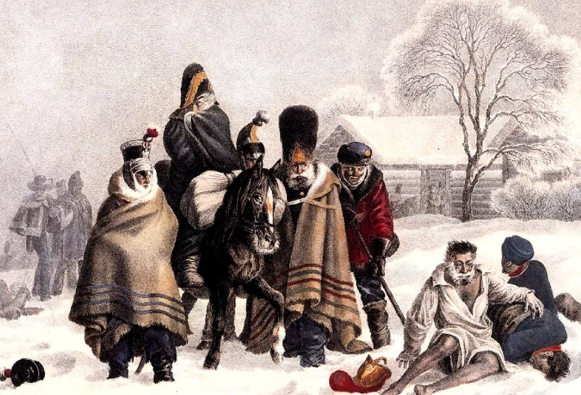 Отступление Наполеона 1812. Зима 1812 отступление французов. Бегство французов из России 1812. Пленные французы зимой 1812.