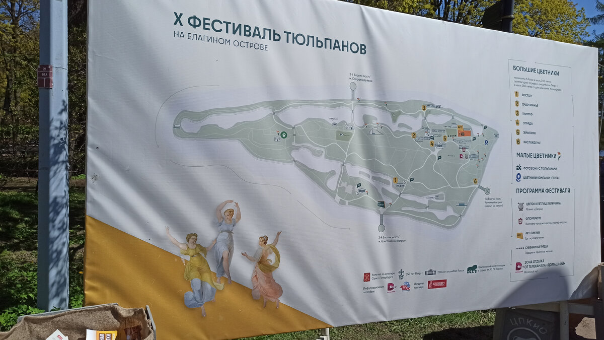 Елагин остров фестиваль тюльпанов карта