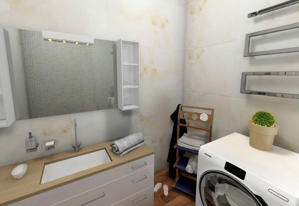 При создании дизайна использовалась керамическая плитка Absolut Gres