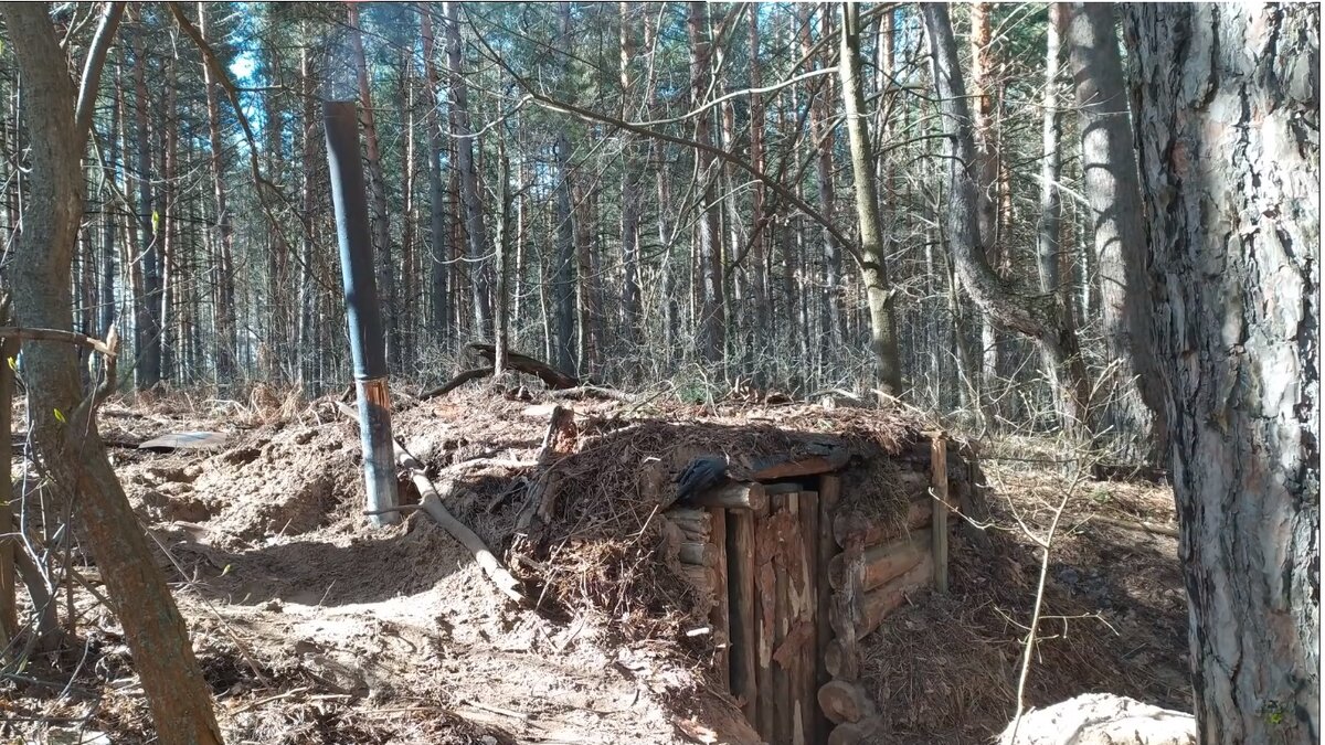 Земляная печь в землянке