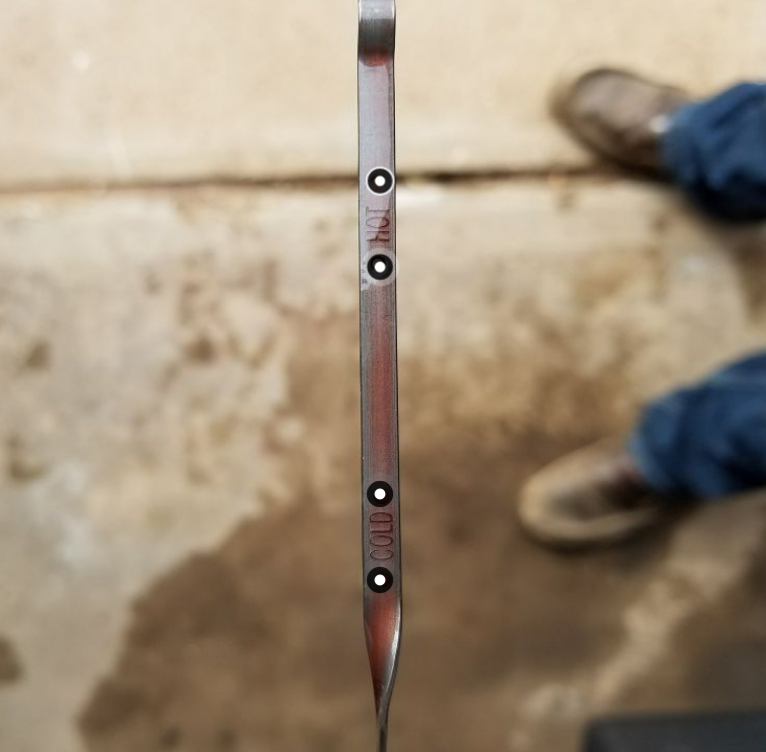 Отметки Min и Max для проверки уровня масла на холодный (Cold) и горячий (Hot) двигатель