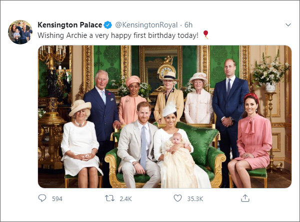 Из твиттера Кенсингтонского дворца (https://twitter.com/KensingtonRoyal)