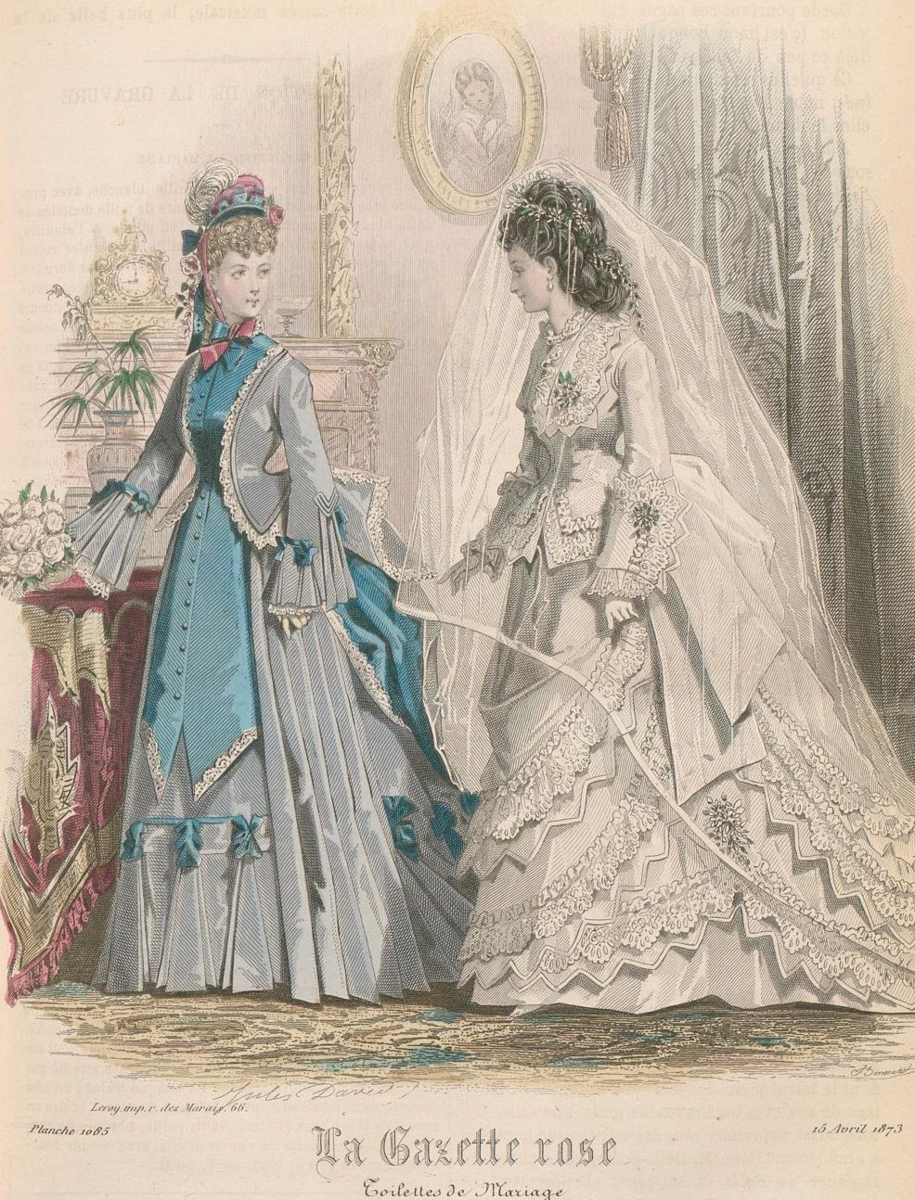 Модная гравюра "La Gasette rose", апрель 1873