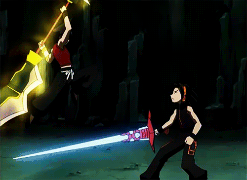 Зрелищные бои - визитная карточка данного шедевра. Кадр из аниме "Король шаманов".