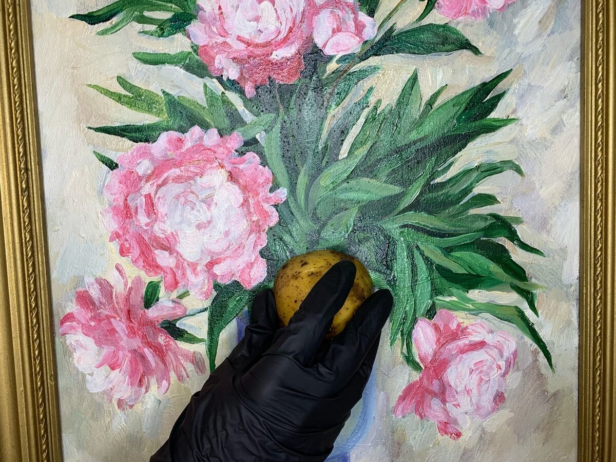 Фото сделано автором (а для дачных картин как раз подойдёт способ с картошкой)