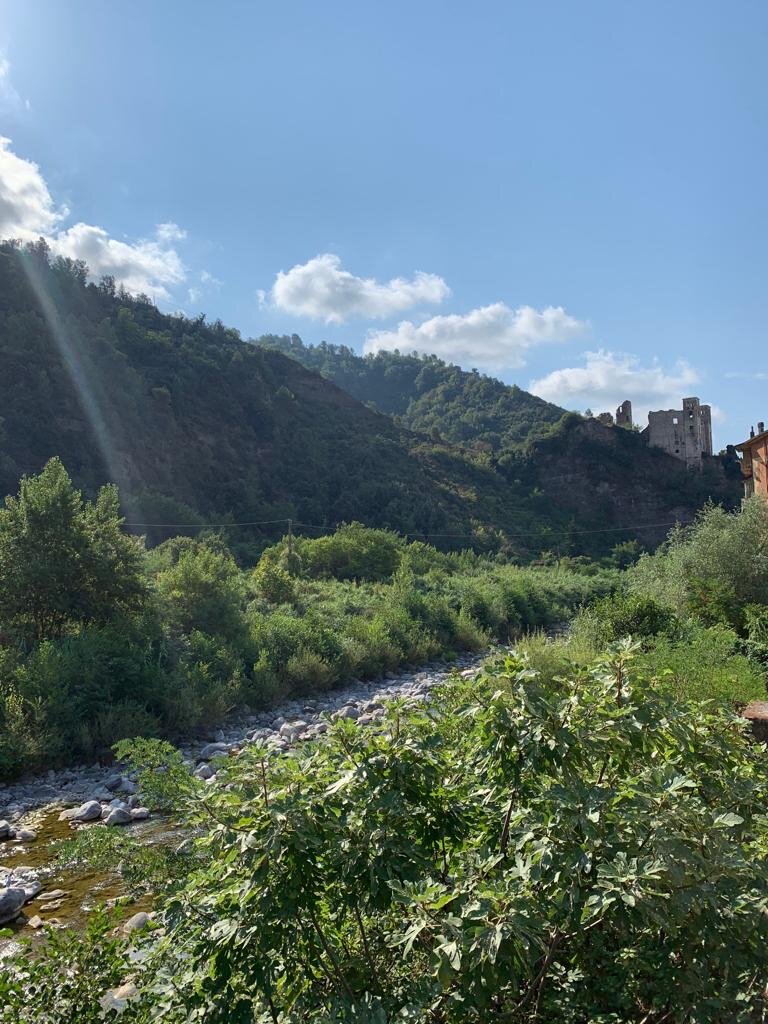 В окрестностях ДольчеАквы. Вдалеке на холме виднеются развалины замка Дориа.