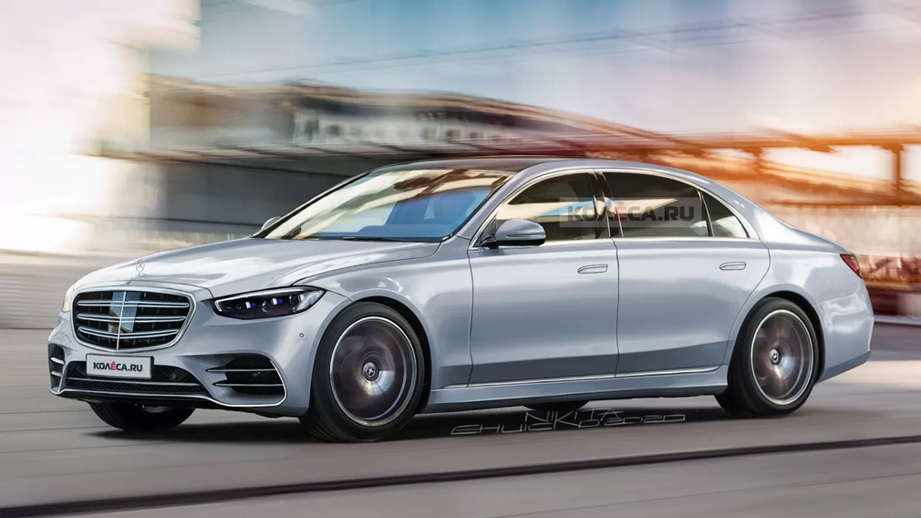 Рендер нового Mercedes-Benz S-Class, фото: Колёса.ру