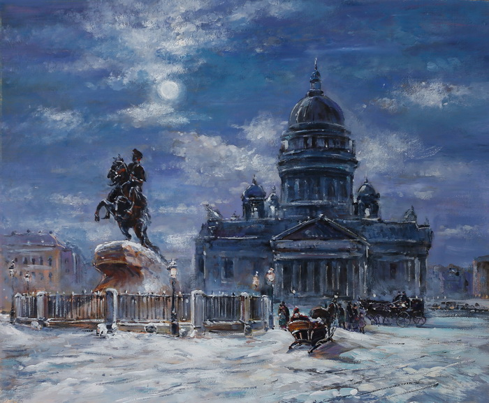 В. Суриков Вид памятника Петру I на Сенатской площади