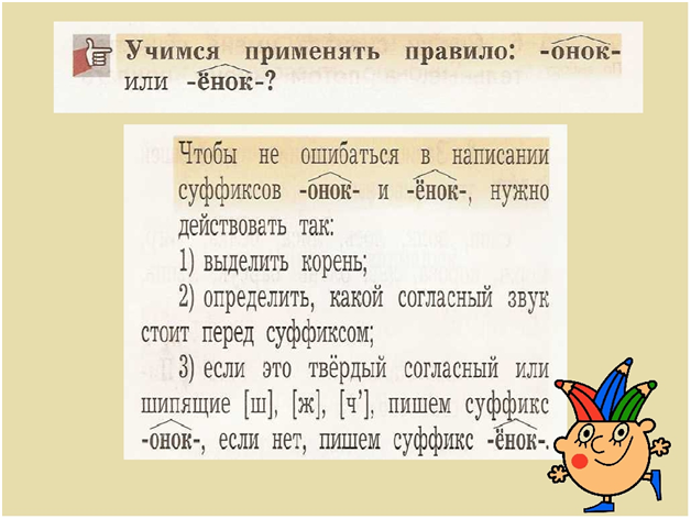 Правописание суффиксов онок енок 3 класс презентация