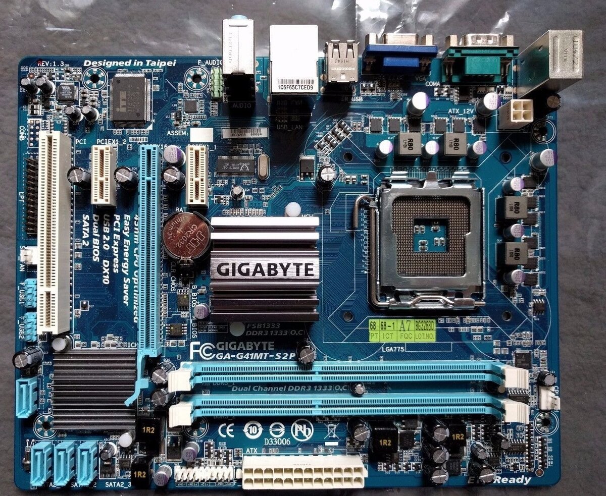 Материнская плата Gigabyte ga-g41mt-s2p примерная стоимость 1500руб. на Aliexpress